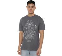 Star Wars Millenium Lines Maglietta Unisex, Antracite, XXXL