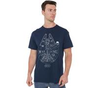Star Wars Millenium Lines Maglietta Unisex, Blu Navy, L