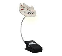 Star Wars Millennium Falcon Clip On Book Light - Lampada da lettura con licenza ufficiale Disney, design con lampada a clip con cavo flessibile, con iconica astronave Han Solo, 3 modalità di