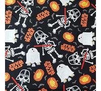 Star Wars - Mini tessuto per Halloween, 100% cotone, dimensioni (100 x 150 cm), nero/arancione, vero tessuto con licenza (ideale per artigianato, trapuntatura, cucito, decorazioni)