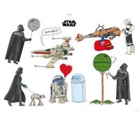 Star Wars Muro Adesivi Set 100x70cm King Size Darth Vader Compleanno Idea Regalo