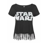 Star Wars Nero Logo T-shirt a maniche corte con frange Donne