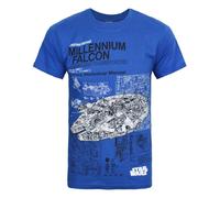 Star Wars Official - Maglietta con progetti Millennium Falcon - Uomo (NS4745)