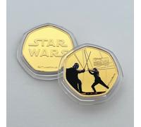 Star Wars Oro E Argento 50p Forma Commemorativa Monete Il Empire Strikes Dietro