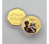 Star Wars Oro E Argento 50p Forma Commemorativa Monete Il Empire Strikes Dietro