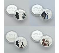 Star Wars Oro E Argento 50p Forma Commemorativa Monete Il Empire Strikes Dietro