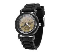 STAR WARS Orologio analogico al quarzo con cinturino in silicone per bambini, nero/verde oliva, Bracciale