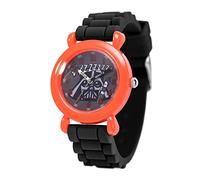 STAR WARS Orologio analogico al quarzo con cinturino in silicone per bambini, rosso/nero, Nastro