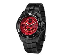 Star Wars - Orologio analogico al quarzo con lunetta subacquea per adulti, Nero, Rosso, Nero, Bracciale