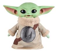 Mattel Star Wars The Mandalorian e Grogu - Grogu, peluche ispirato al film e alto 28 cm con testa in vinile e ricamo sul petto, corpo e mani morbide in tessuto, 3+ anni, JKN43
