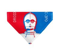 Star Wars Pet Bandana Star Wars Droid C3PO Text and Pop Art Pose Red Blue White