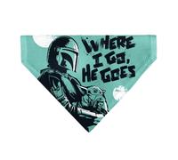 Star Wars Pet Bandana Star Wars Madalorian and Grogu Where He Goes I Go Pose Blu