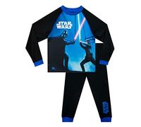 Star Wars Pigiama | Pigiama a Maniche Lunghe Luke Skywalker vs Darth Vader per Bambini | Blu | età 3-13 Anni | Merchandising Ufficiale