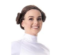 STAR WARS Princess Leia Adult Wig - One-Size-Fits-All Synthetic Twin Bun Wig Standard