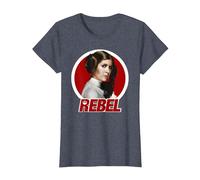 Star Wars Principessa Leia Original Rebel Badge Graphic T-Shirt Maglietta, Donna, Pervinca, S