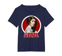 Star Wars Principessa Leia Original Rebel Badge Graphic T-Shirt Maglietta, Donna Plus-Size, Navy, 3X