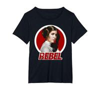 Star Wars Principessa Leia Original Rebel Badge Graphic T-Shirt Maglietta, Donna Plus-Size, Nero, 5X