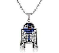 STAR WARS R2D2 Ciondolo, R2D2 Forma Tipografia Arte Acciaio Inox Catenina