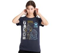 Star Wars Rebel Droids Ladies T Shirt, Deep Navy, Blu Scuro, M Donna