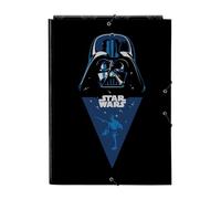 Star WARS REBELLION - Cartella portadocumenti con 3 fogli, ideale per bambini di diverse età, comoda e versatile, qualità e resistenza, 26 x 36,5 cm, Nero, M, Casual