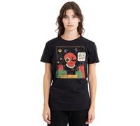 Star Wars Retro Christmas Admiral Ackbar Wrap Trap Ladies T Shirt, Black, Nero, XL Donna