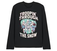 Star Wars Retro Troopin' Through The Snow Maglietta a Maniche Lunghe Unisex, Nera, M