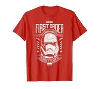 Star Wars Rise of Skywalker First Order Trooper Maglietta, Uomo, Rosso, XL
