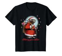 Star Wars Santa Yoda Merry You Will Be Maglietta, Bambini, Nero, 3 Anni