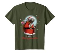 Star Wars Santa Yoda Merry You Will Be Maglietta, Bambini, Oliva, 12 Anni