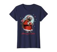 Star Wars Santa Yoda Merry You Will Be Maglietta, Donna, Navy, 3XL
