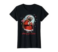 Star Wars Santa Yoda Merry You Will Be Maglietta, Donna, Nero, L
