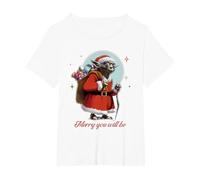 Star Wars Santa Yoda Merry You Will Be Maglietta, Donna Plus-Size, Bianco, 4X