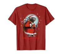 Star Wars Santa Yoda Merry You Will Be Maglietta, Uomo, Mirtillo Rosso, XL