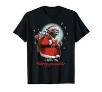Star Wars Santa Yoda Merry You Will Be Maglietta, Uomo, Nero, XL