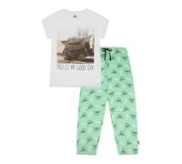 Star Wars Set Pigiama Lungo Baby Yoda per Donne The Mandalorian, bianco, 18-20
