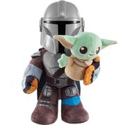 Star Wars Sonore The Mandalorian - 2 giocattoli per bambini, 28 cm, con Grogu (10 cm), con testa in plastica dettagliata e corpo in peluche, giocattolo per bambini, dai 3 anni, HNT52