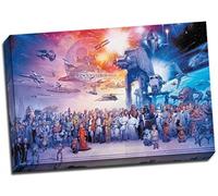 Star Wars - Stampa su tela, cast completo, formato A1, dimensioni: 76,20 x 50,80 cm