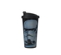 Star Wars Storm Trooper Bicchiere con Coperchio, Nero, 0.5 L
