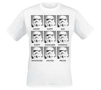 Star Wars Stormtrooper - Emotions Uomo T-Shirt Bianco 100% Cotone Regular