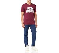 Star Wars Retro Logo T-Shirt, Rosso (Burgundy Blue), Large Uomo