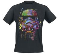 Star Wars T Shirt Paint Splats Helmet Logo New Official Man Black XL Black