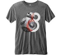 Star Wars - T-Shirt # S Grey Unisex # Episode Viii Bb-8 Big Eight