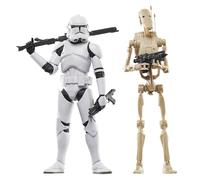 STAR WARS The Black Series Phase II Clone Trooper & Battle Droid, The Clone Wars Truop Building Collectible 15,2 cm Action Figure da collezione, confezione da 2
