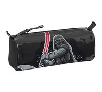 Star WARS THE FIGHTER - Astuccio con cerniera e scomparto, astuccio per bambini, ideale per bambini in età scolastica, comodo e versatile, qualità e resistenza, 21 x 7 x 8 cm, colore: nero, Nero ,