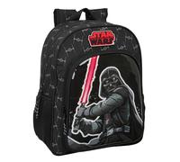 Star WARS THE FIGHTER - Zaino scuola per bambini, adattabile a carrozzina, ideale per bambini in età scolastica, comodo e versatile, qualità e resistenza, 32 x 12 x 38 cm, colore: nero