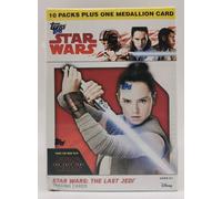 Star Wars The Last Jedi Blaster Box (Topps 2017) Plus Medaglione Carta