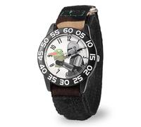 Star Wars The Manalorian, orologio analogico al quarzo per bambini, in plastica, con cinturino in nylon, nero/nero, nero, nero., moderno