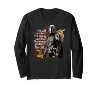 Star Wars The Mandalorian And Grogu Old Protect The Young Maglia a Manica