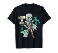 Star Wars The Mandalorian And Grogu Where He Goes, I Go Maglietta