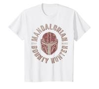 Star Wars The Mandalorian Bounty Hunter Wrap Around Logo Maglietta, Bambini, Bianco, 4 Anni